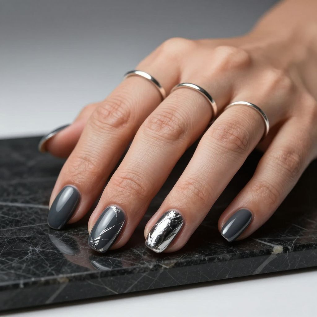 Charcoal and Silver Marble