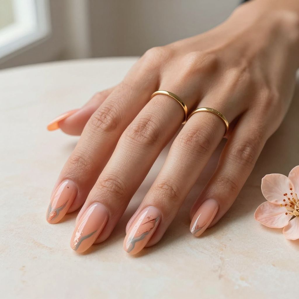 Peach and Gray Marble