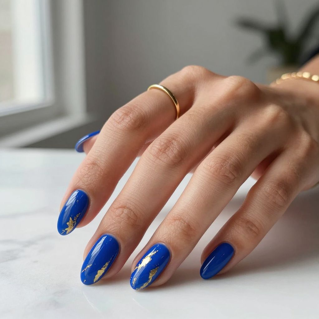 Cobalt Blue and Gold Marble