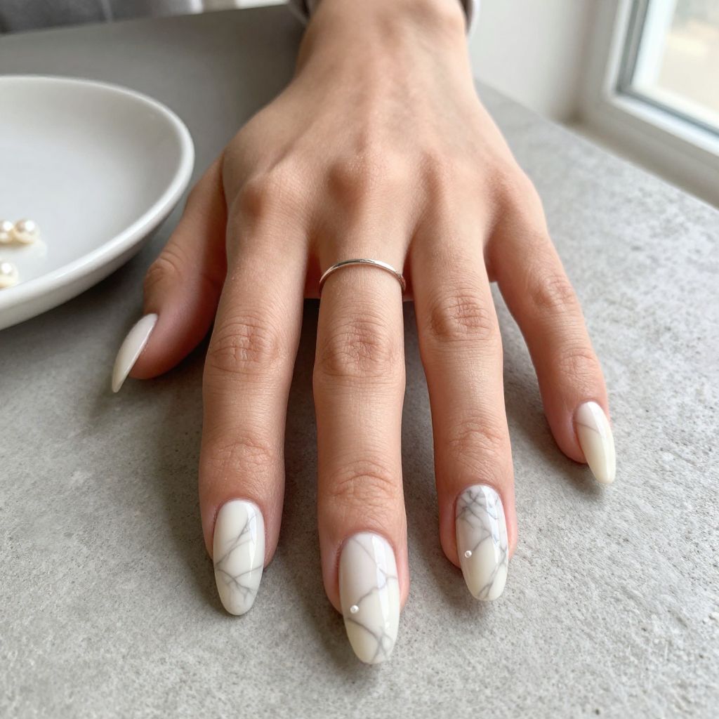 Soft Gray and White Marble