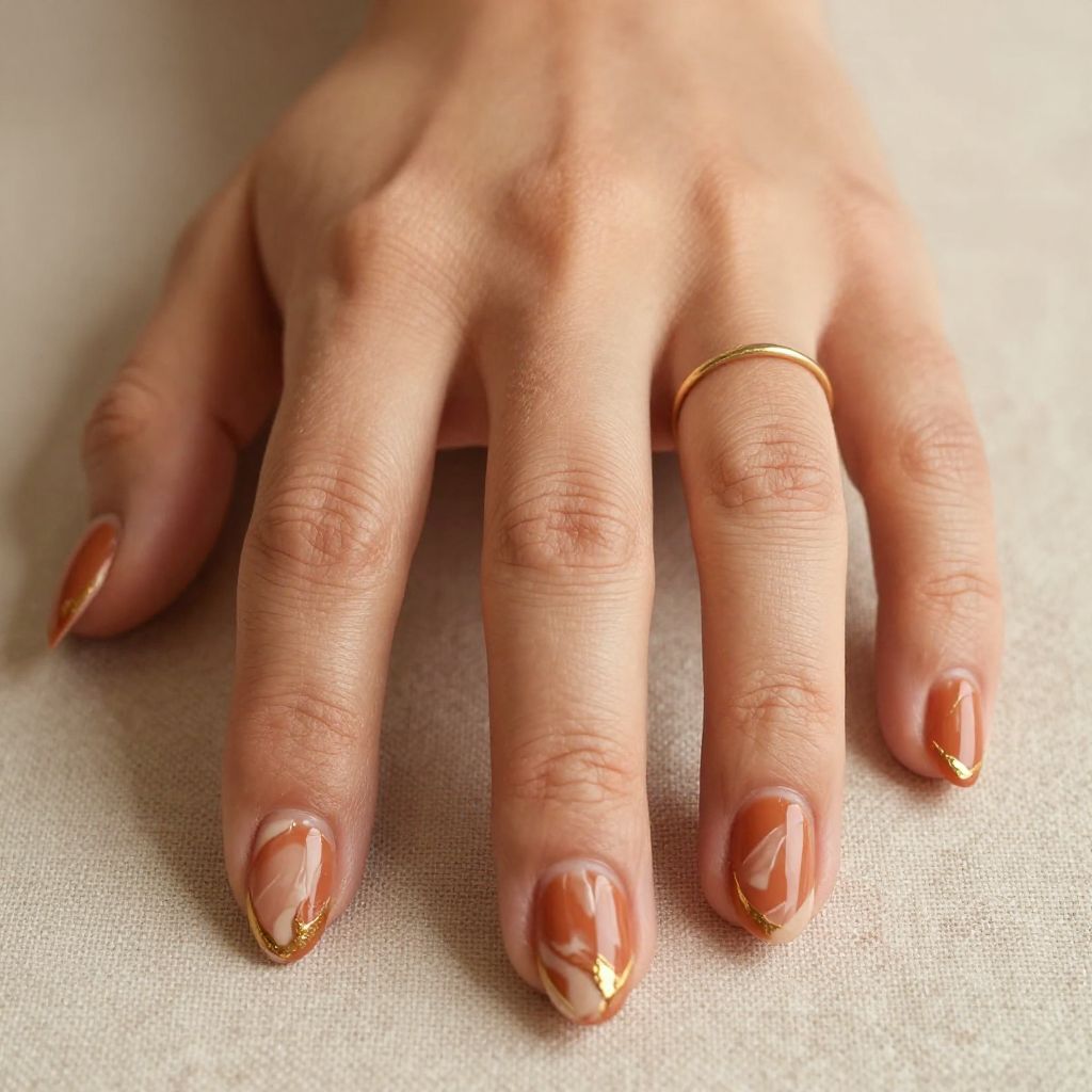 Terracotta and Cream Marble