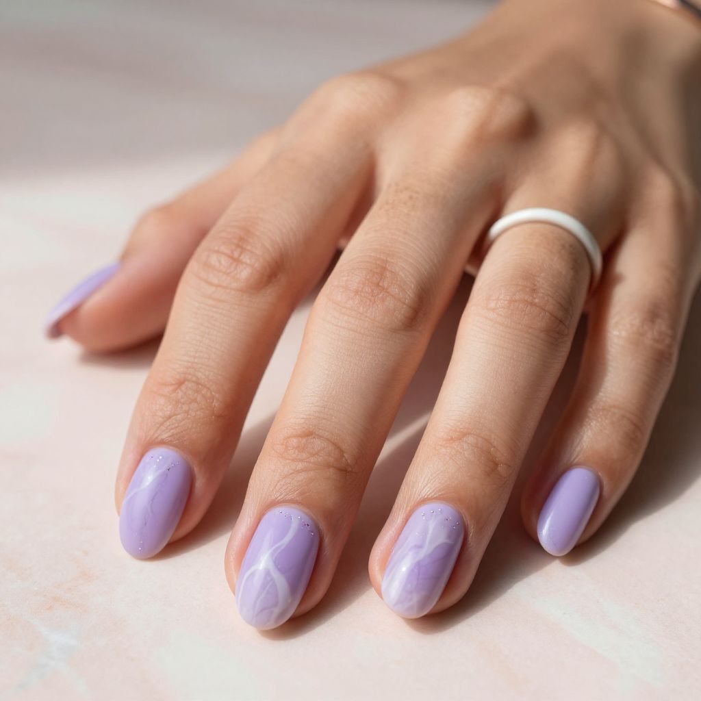 Lavender and White Marble