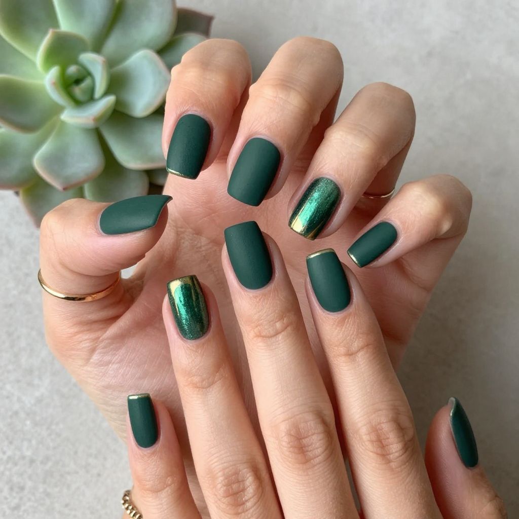 Forest Green Matte with Texture Elements
