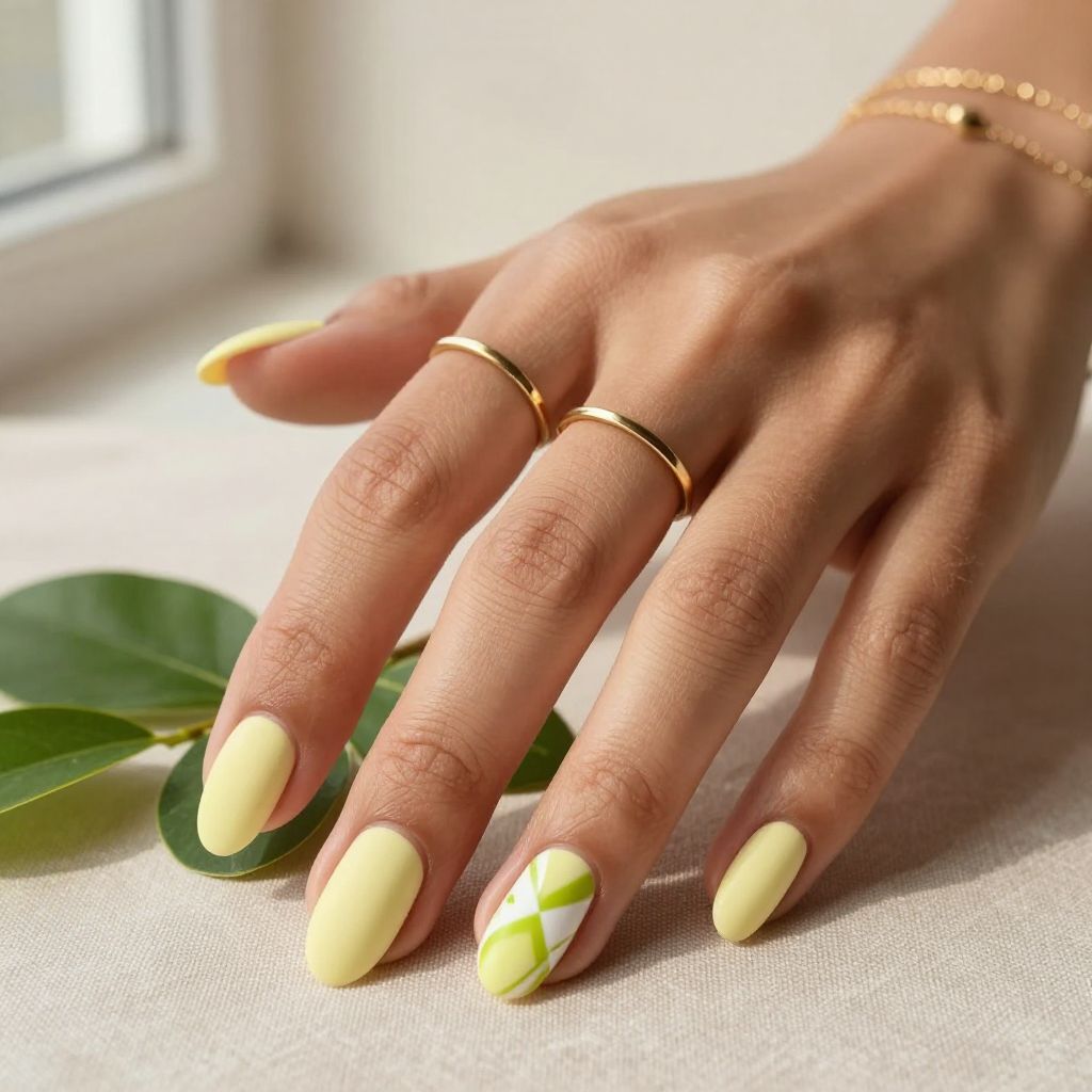 Pale Yellow Matte with Lime Green Accents