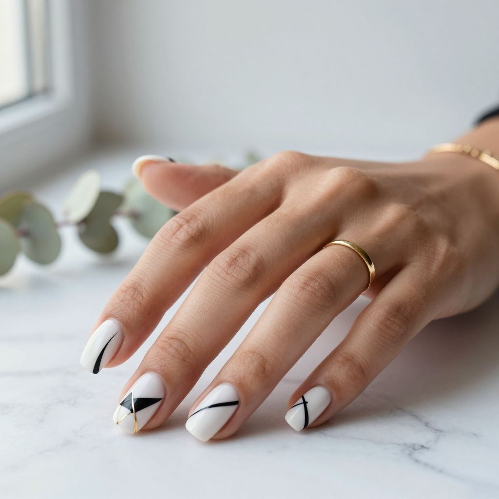 Black and White Geometric Matte