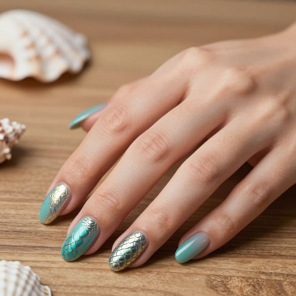Mermaid Nail Designs nail idea 11