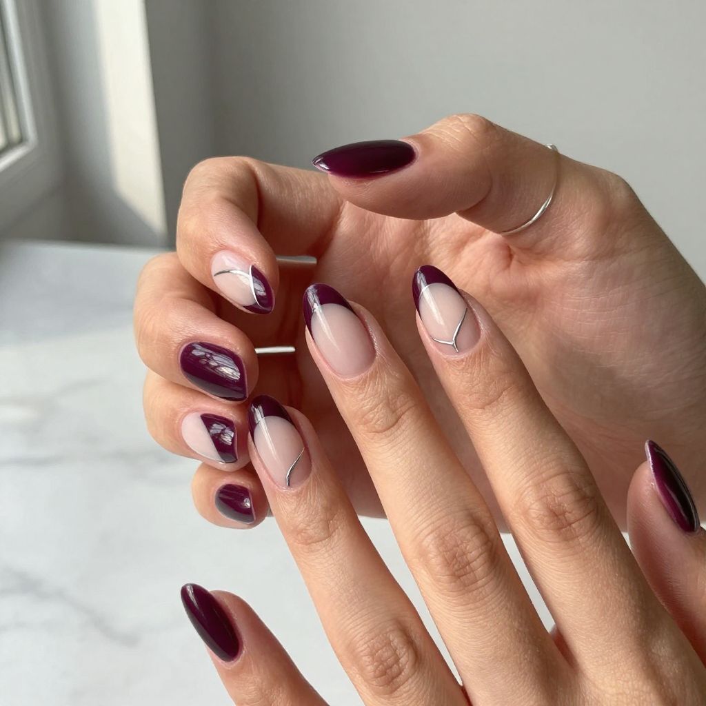 Deep Plum with Negative Space