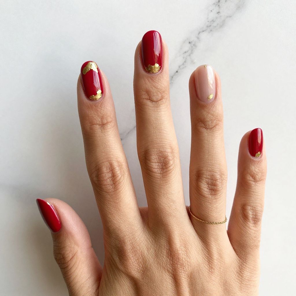 Bold Red with Classic Gold Foil Accents