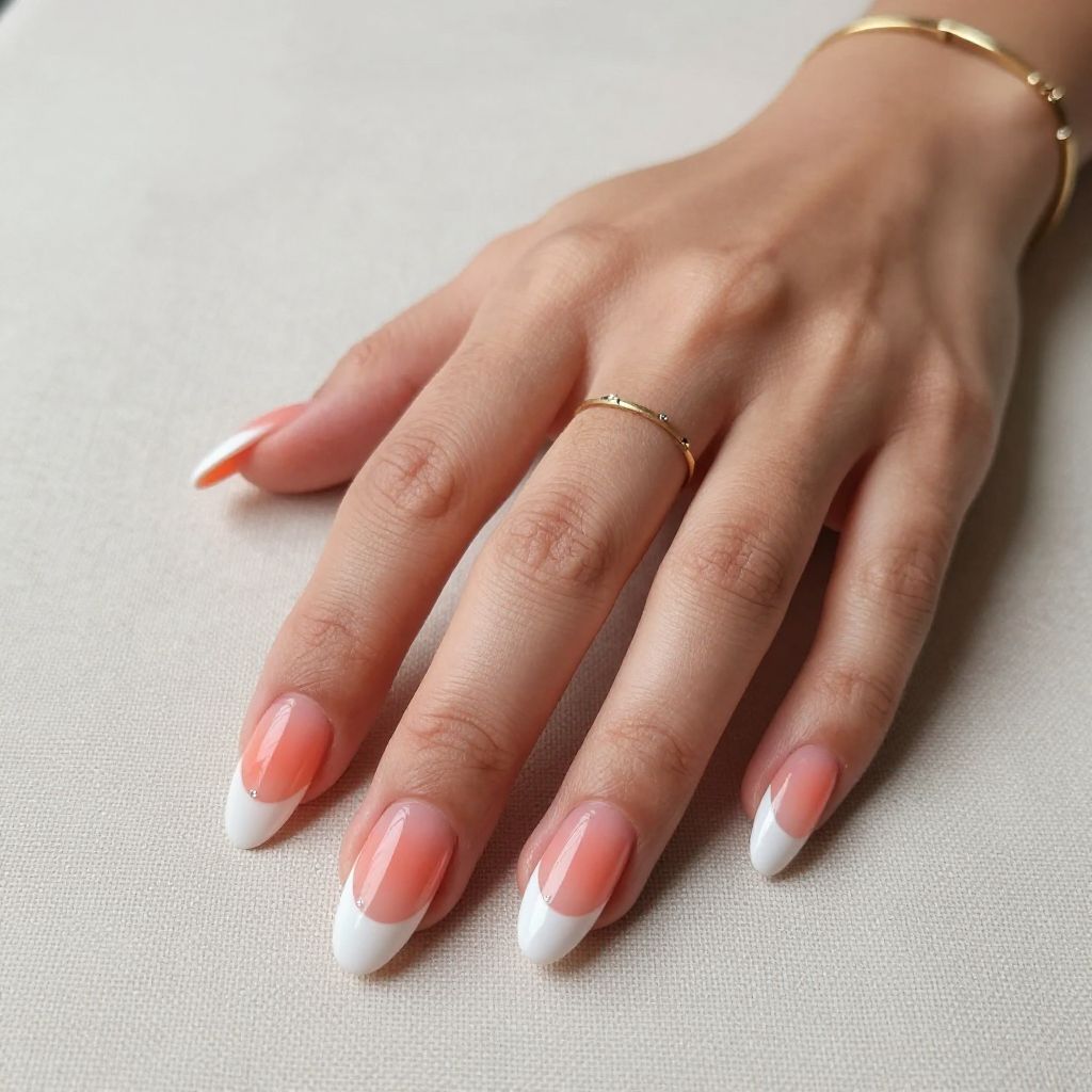 Coral Gradient with White Tips