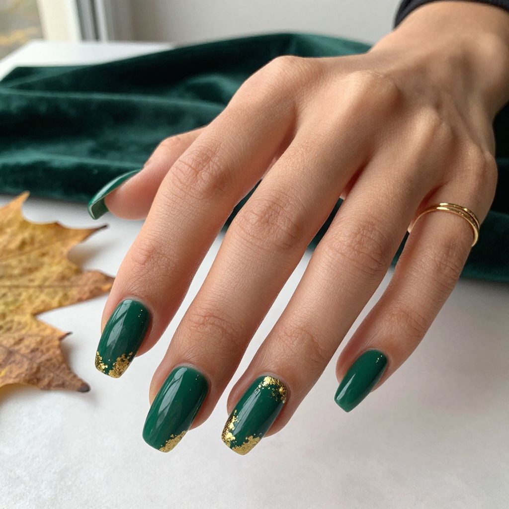 Emerald Green with Gold Foil