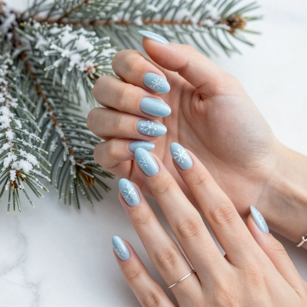 Icy Blue with Snowflake Accents