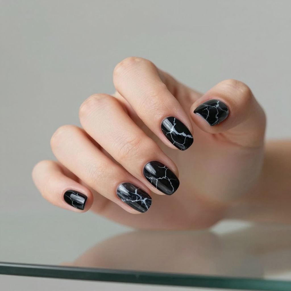 Black nail idea 6