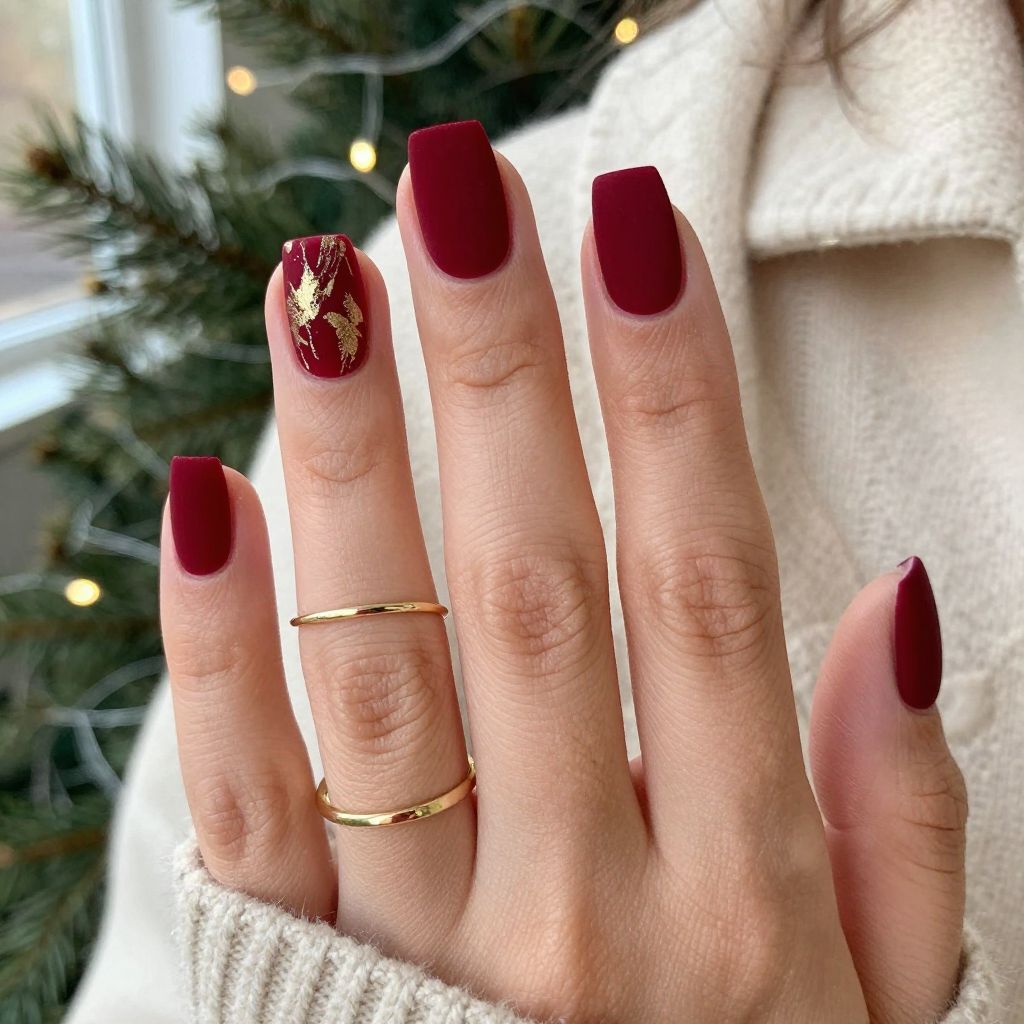 Classic Red Velvet Nails
