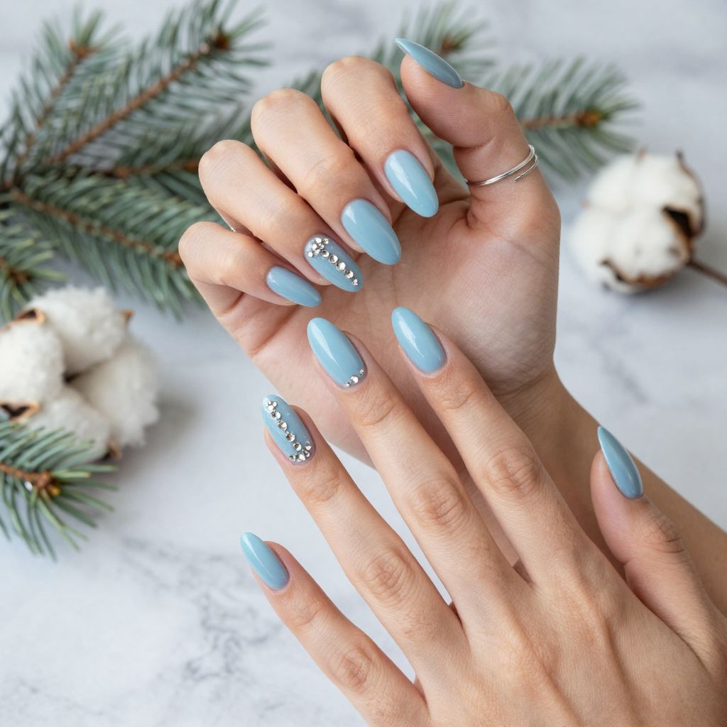 Icy Blue Gel with Rhinestone Accents