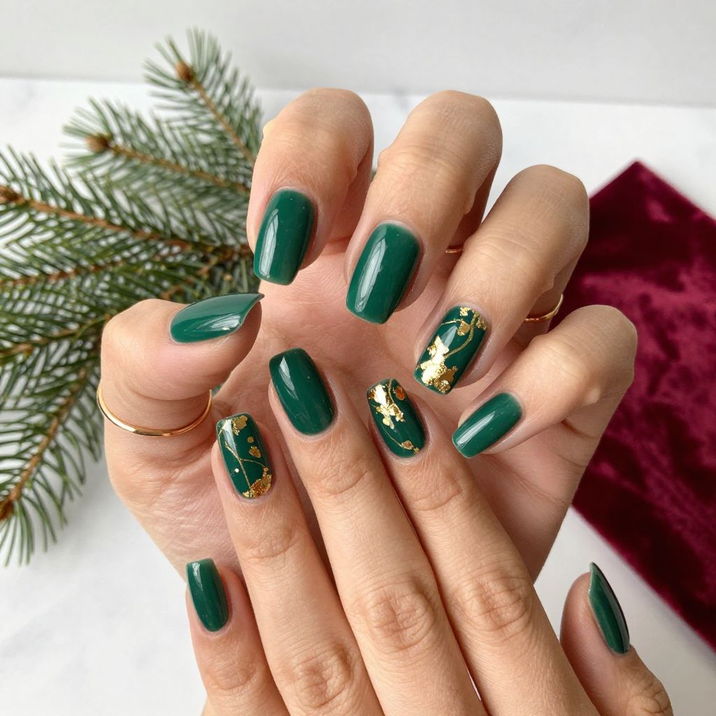 Emerald Green with Gold Foil Accents