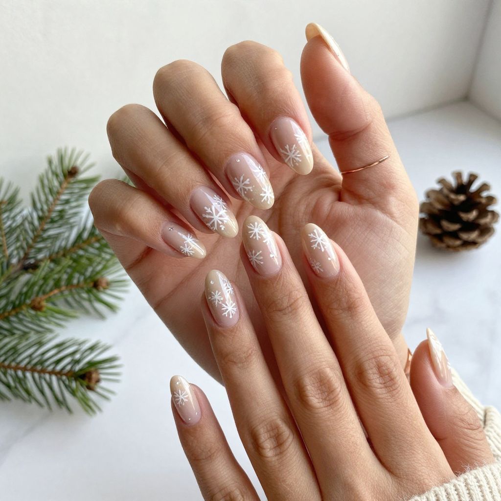 Nude with Snowflake Details