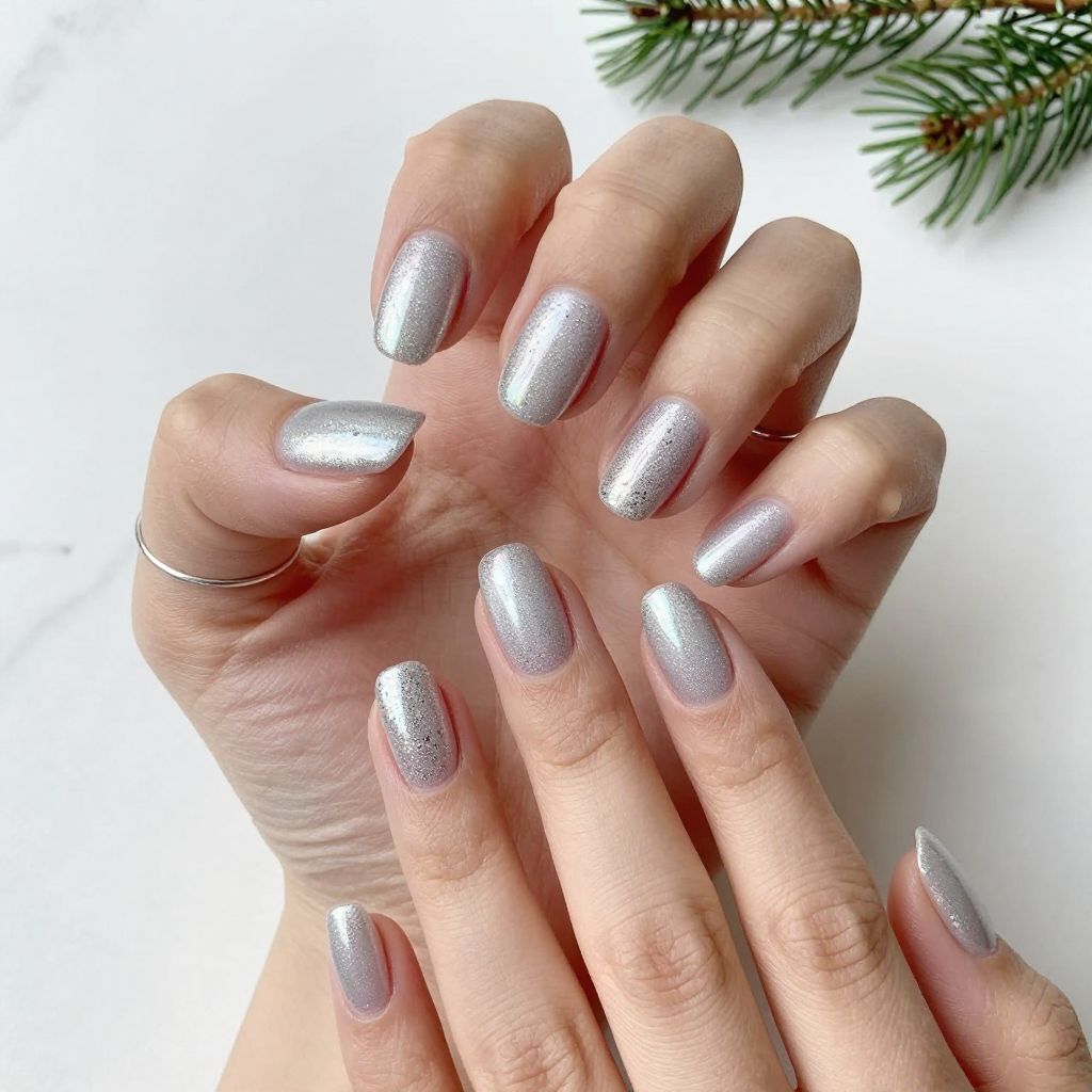 Metallic Silver Snowstorm