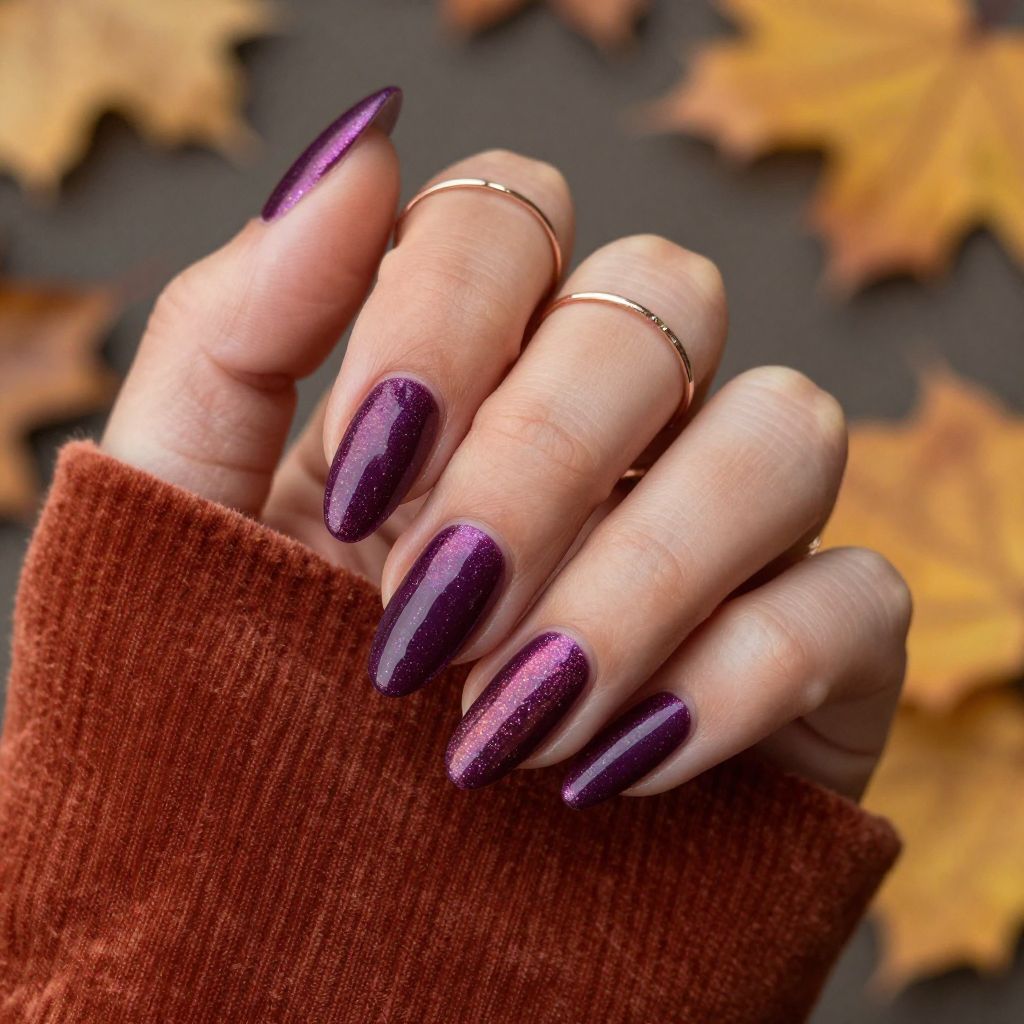 Deep Plum with Holographic Sparkle