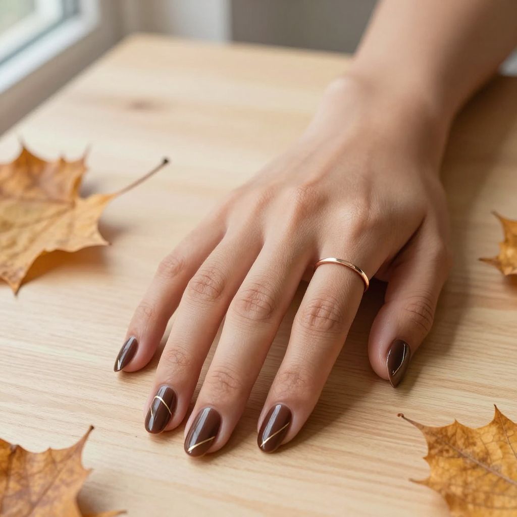 Chocolate Brown with Negative Space Geometric Patterns