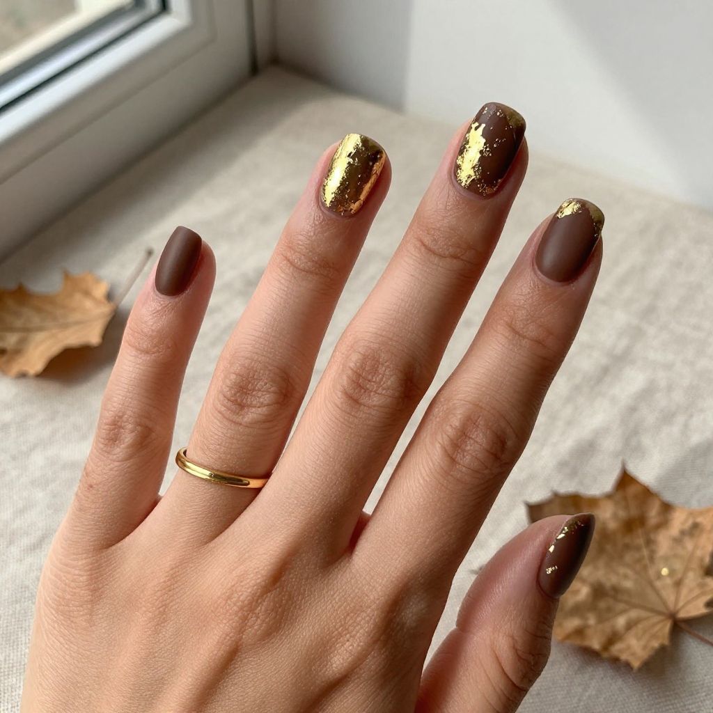 Chocolate Brown with Gold Foil Accents