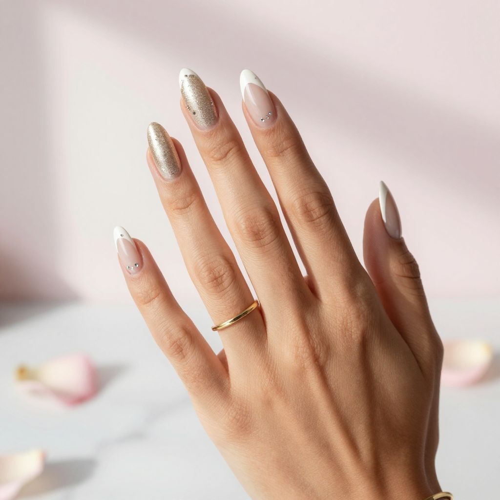 Champagne Sparkle French Tips