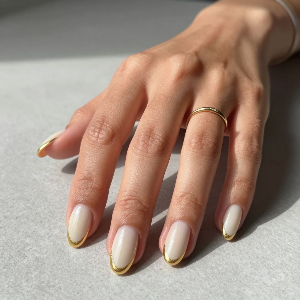 Metallic Gold French Tips