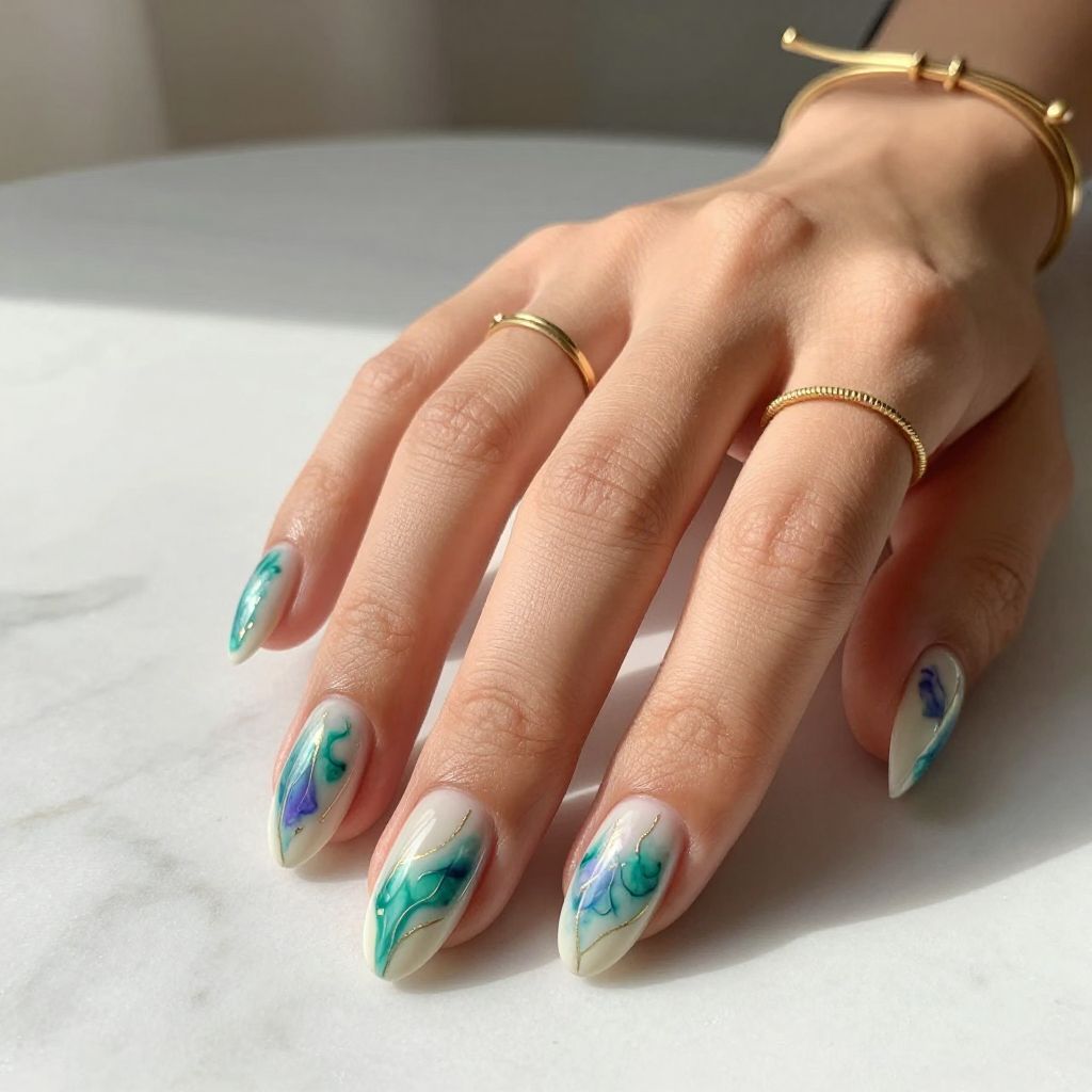 Marble Swirl Art Nails