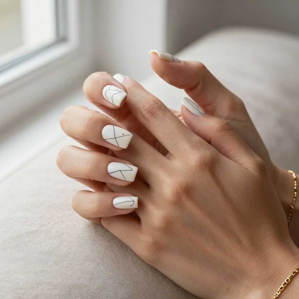 Minimalist Line Art Nails