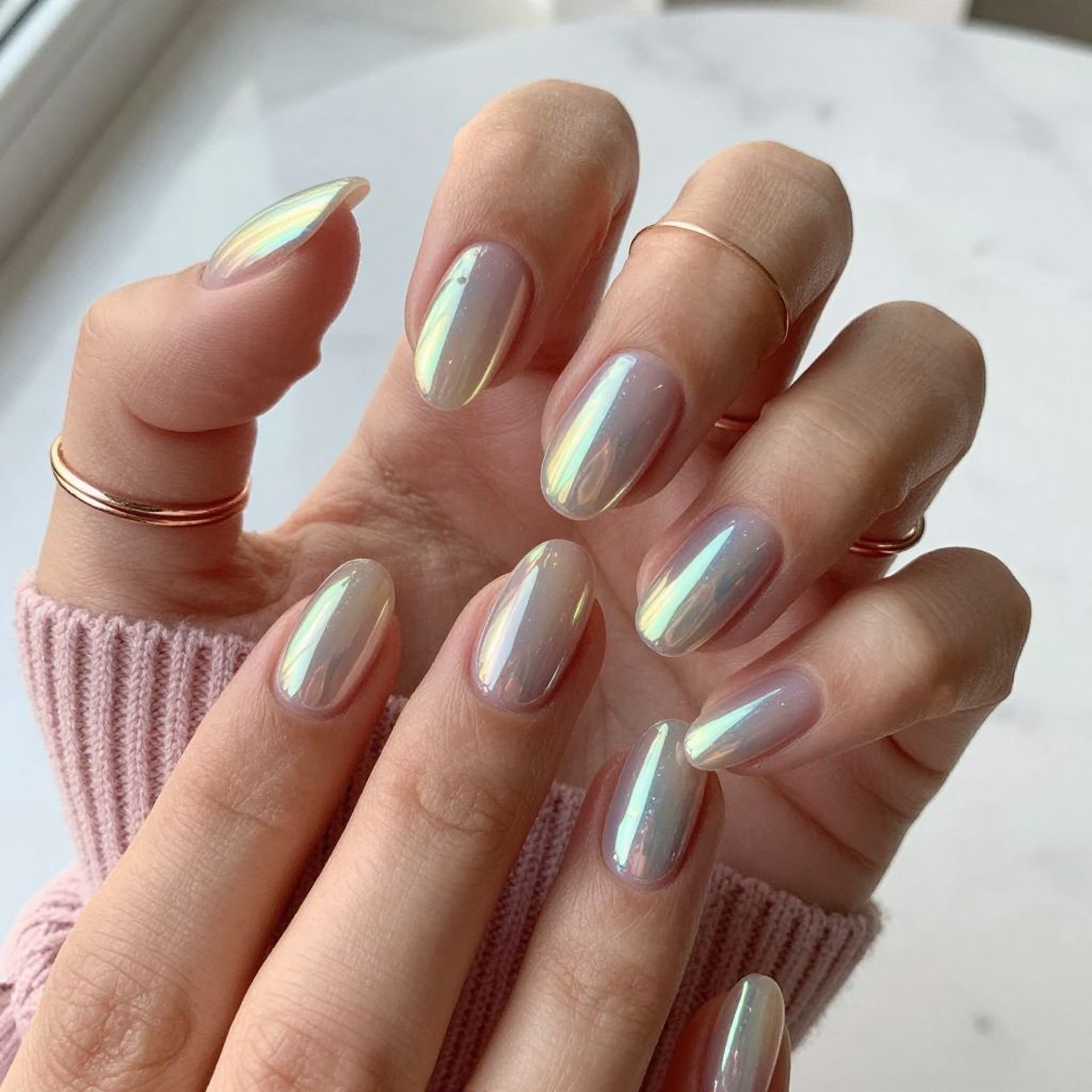 Holographic Chrome Nails