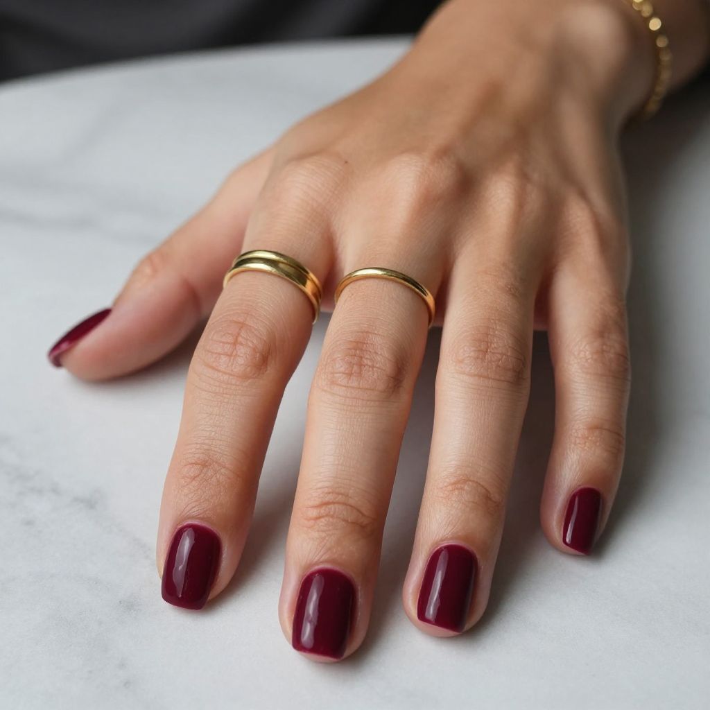 Burgundy Velvet Matte Nails