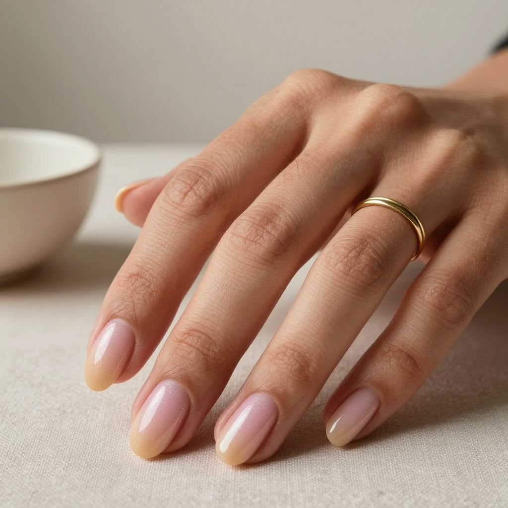 Soft Nude Baby Boomer Nails