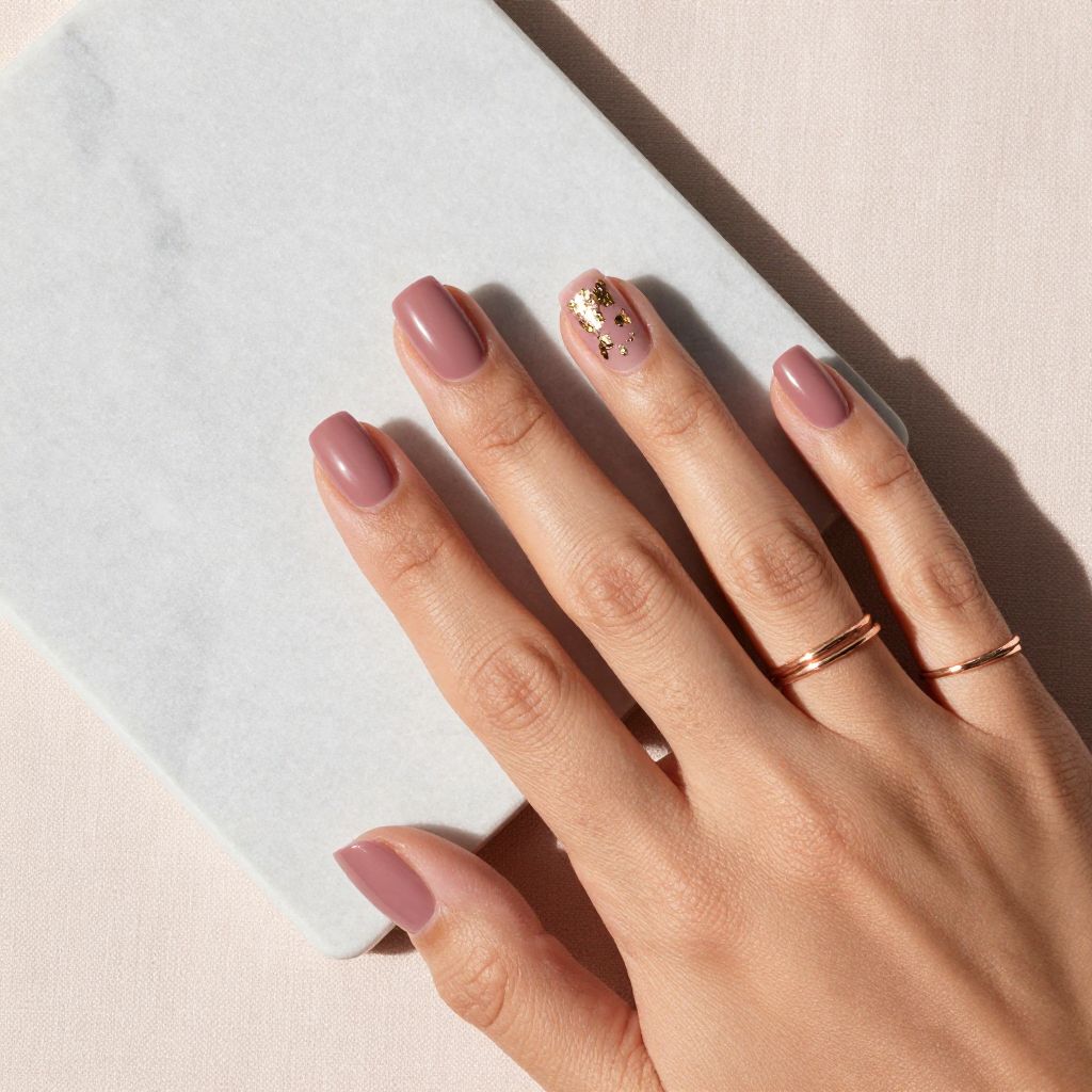 Matte Mauve Pink Nails