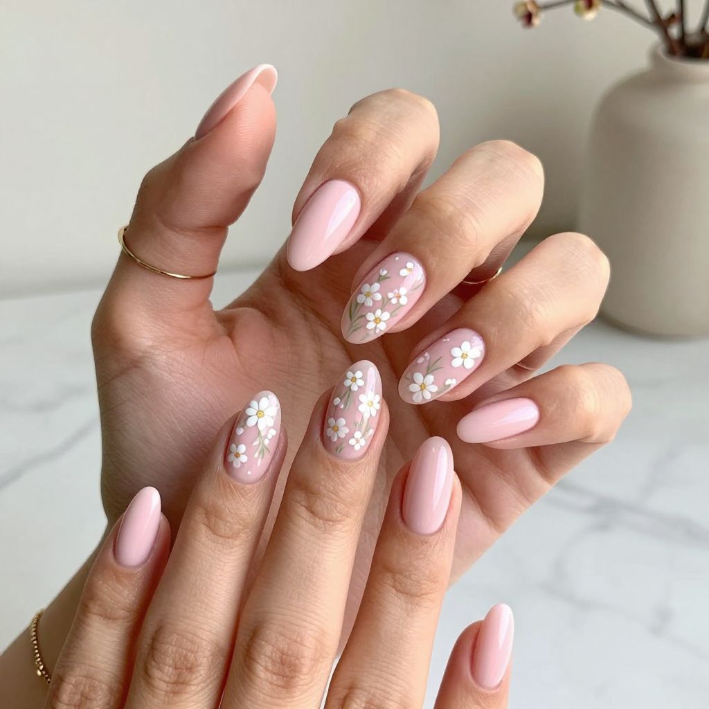 Light Pink with Micro Floral Design