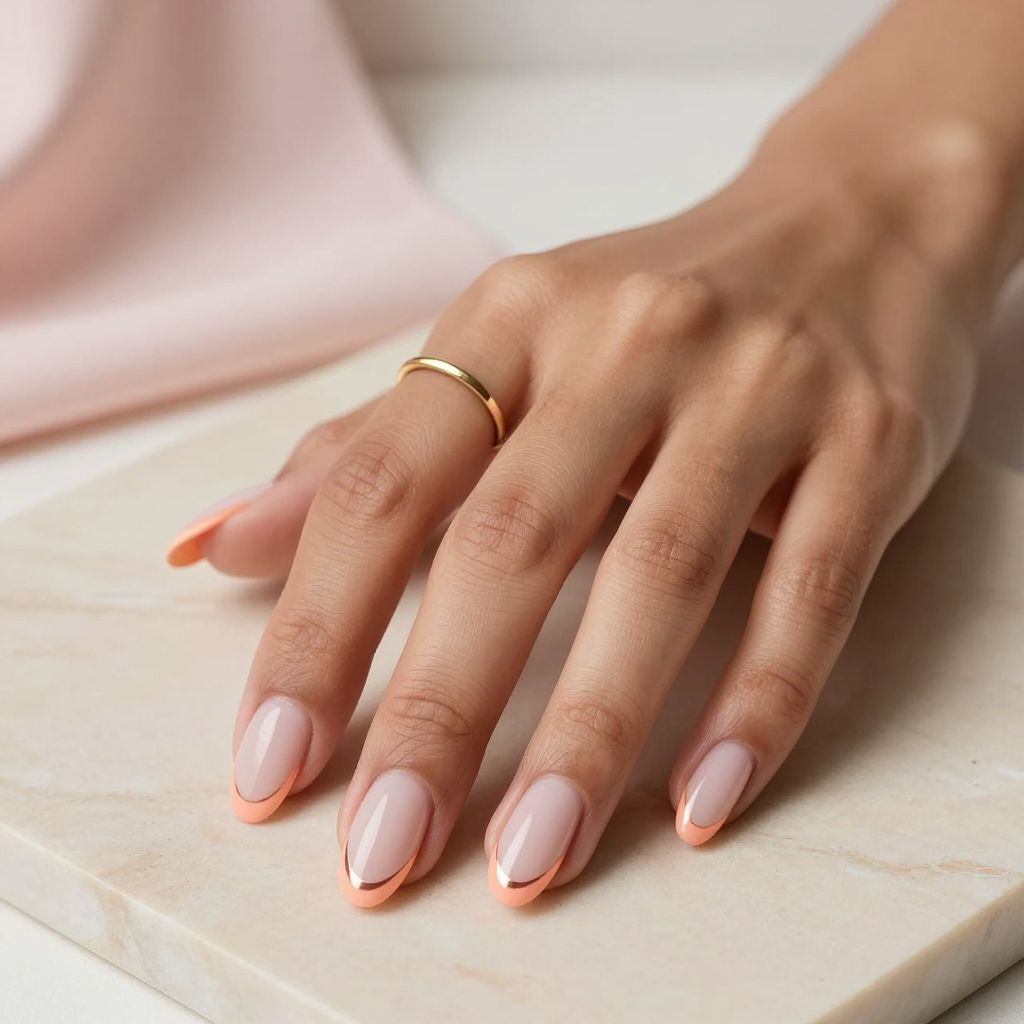 Blush Pink French Tip Nails