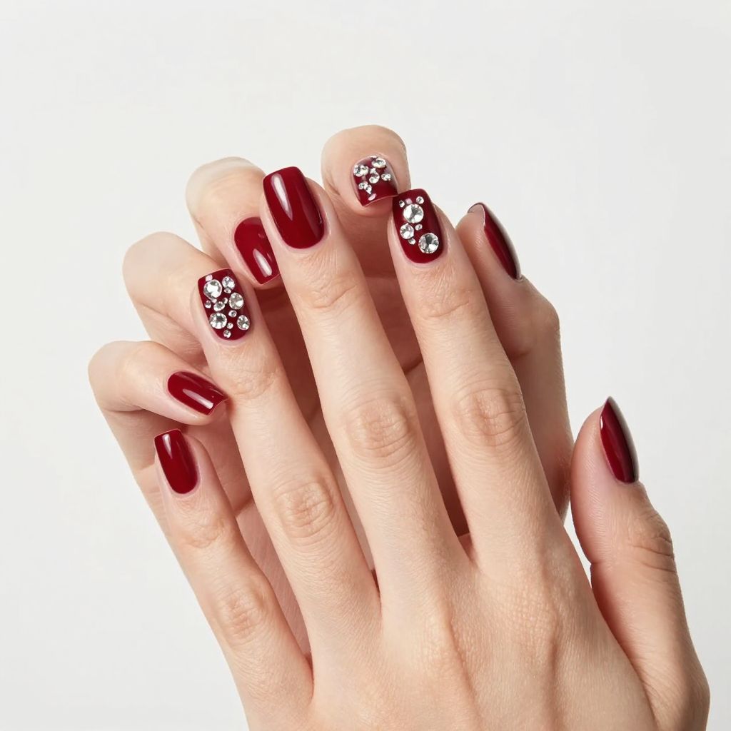 Rhinestone nails idea 1