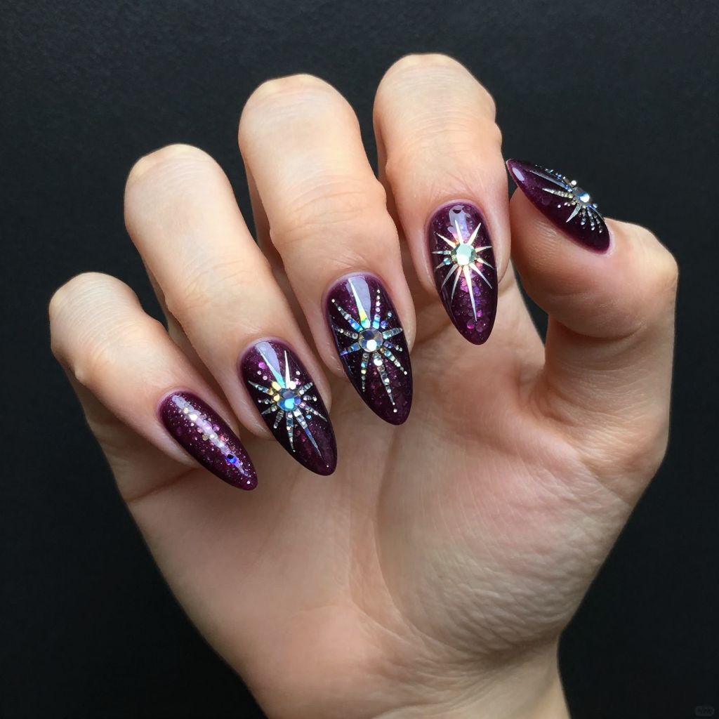 Rhinestone nails idea 10