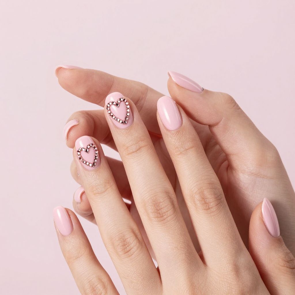 Rhinestone nails idea 11