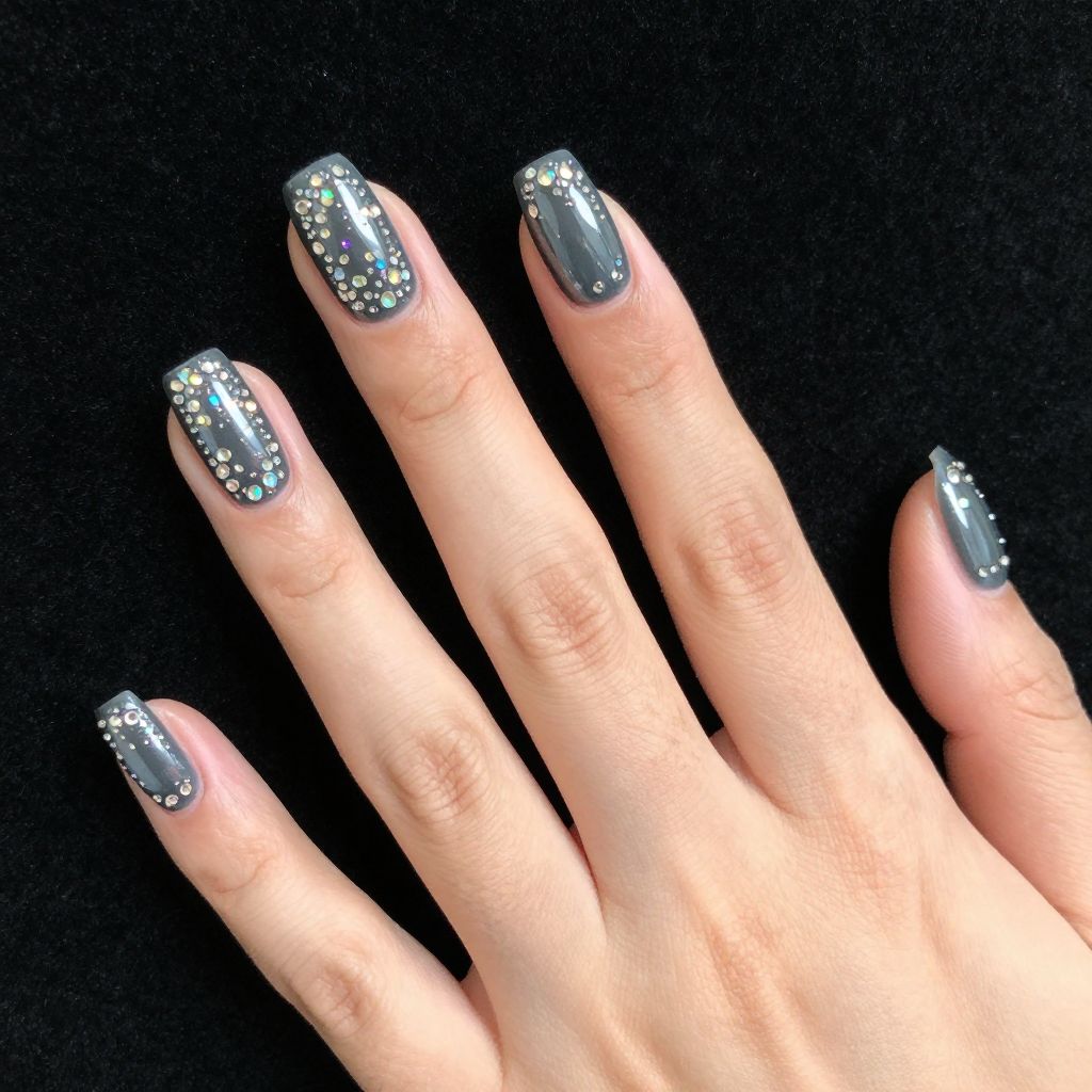 Rhinestone nails idea 12