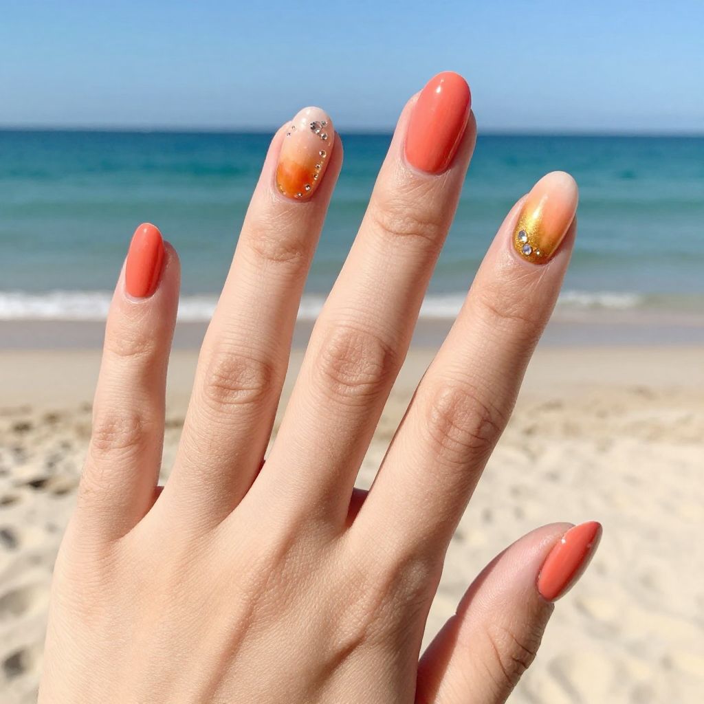 Rhinestone nails idea 13