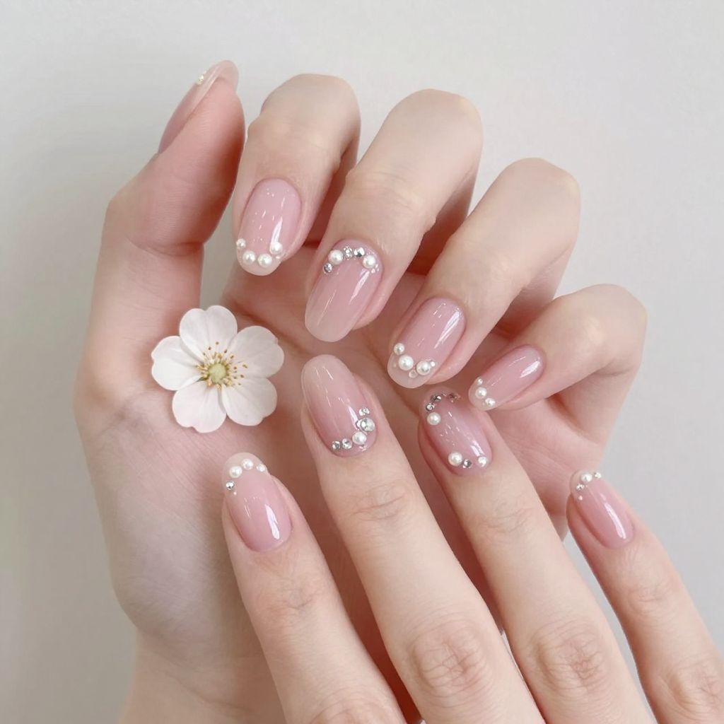 Rhinestone nails idea 4