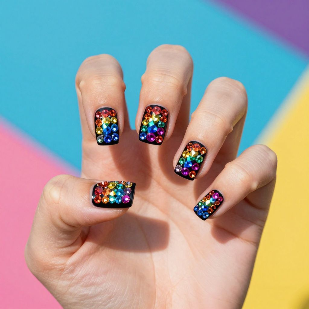 Rhinestone nails idea 5