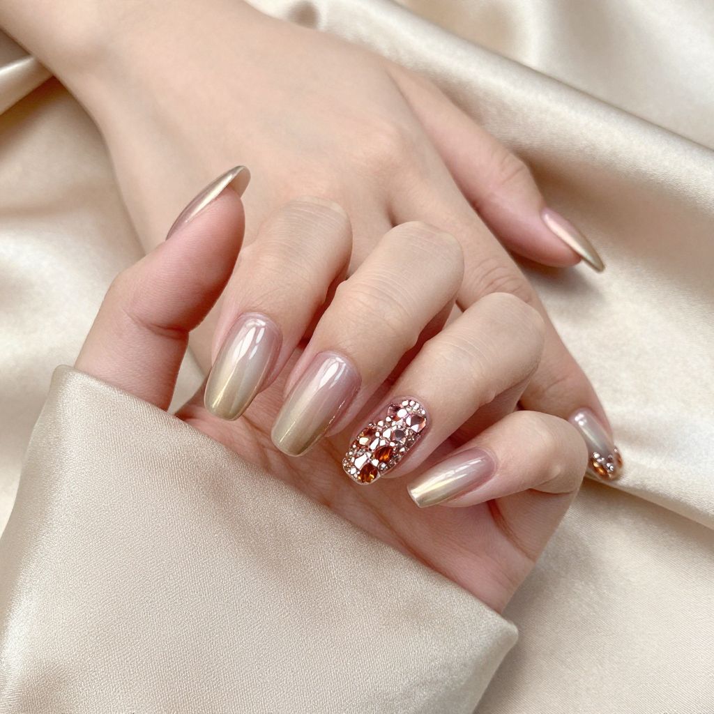 Rhinestone nails idea 6