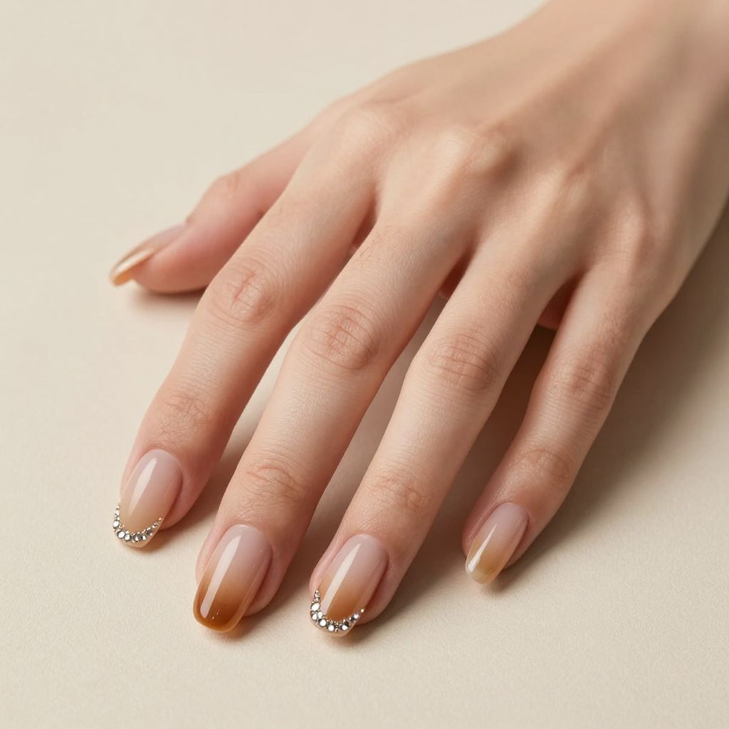 Rhinestone nails idea 9
