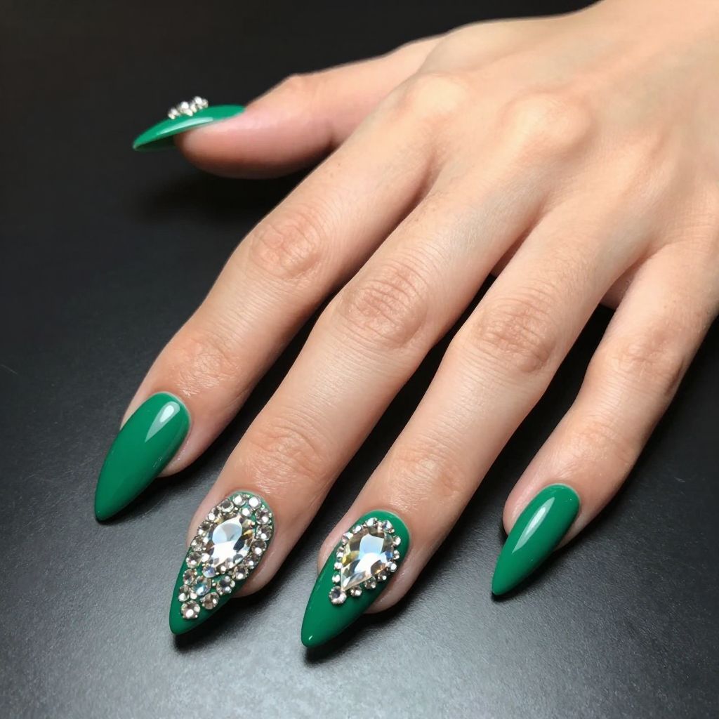 Rhinestone nails idea 7