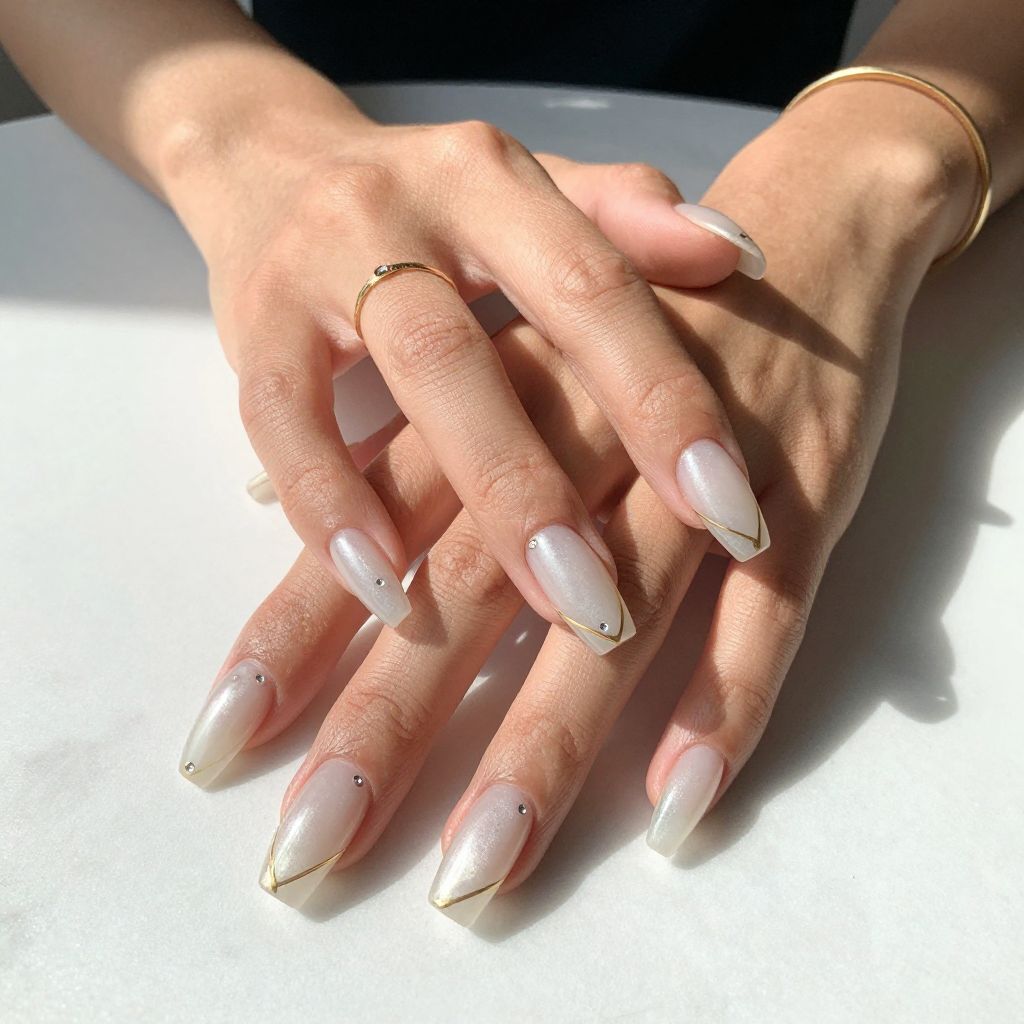 Milky Quartz Coffin Nails