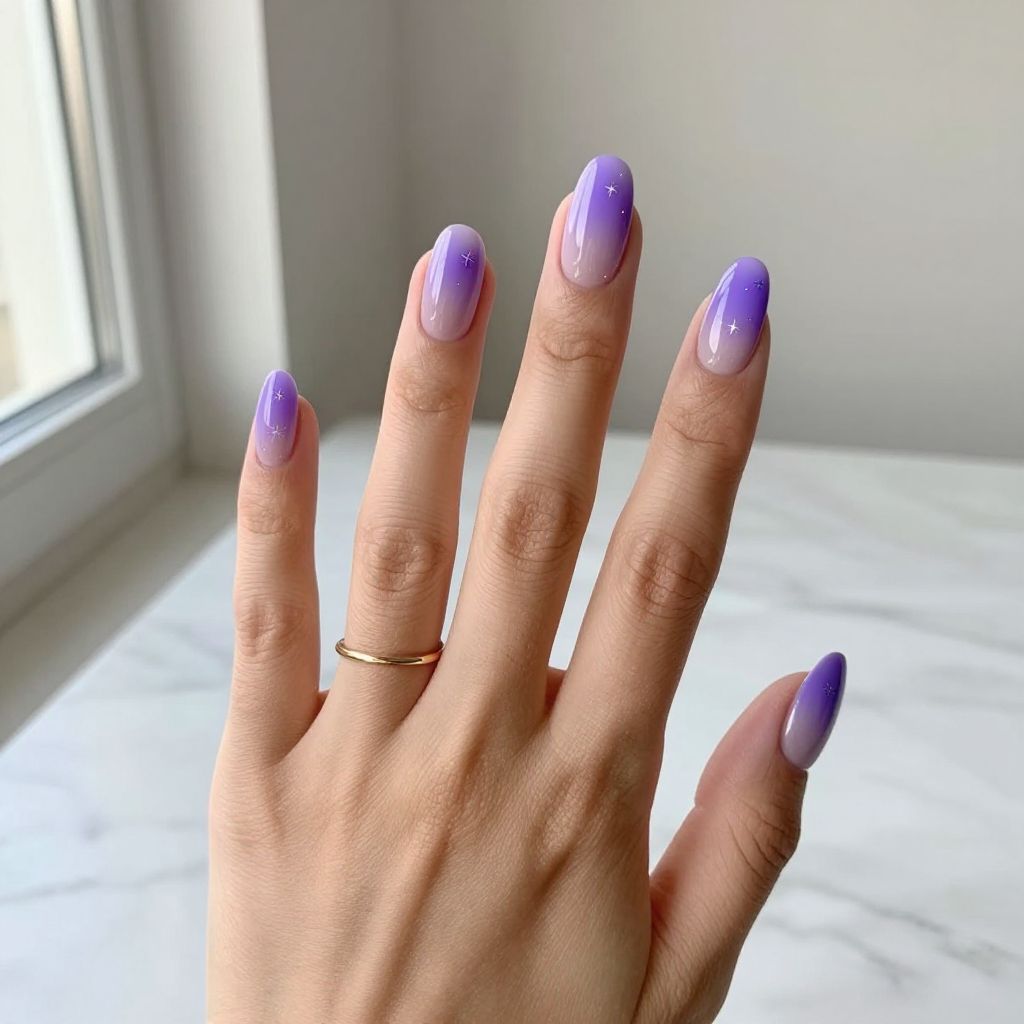 Lavender Gradient Ballerina Nails