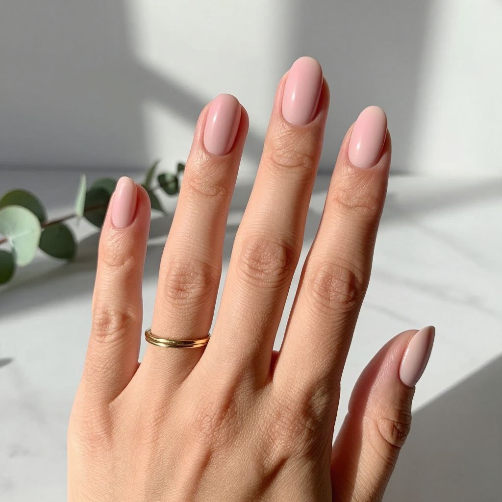 Nude Pink with Subtle Ombre Gradient