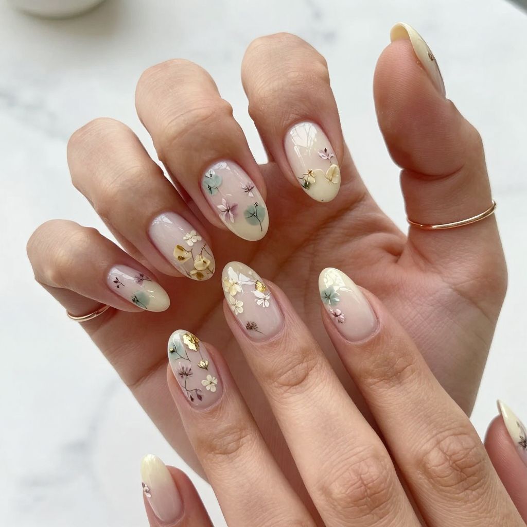 Cream with Pressed Dried Flowers