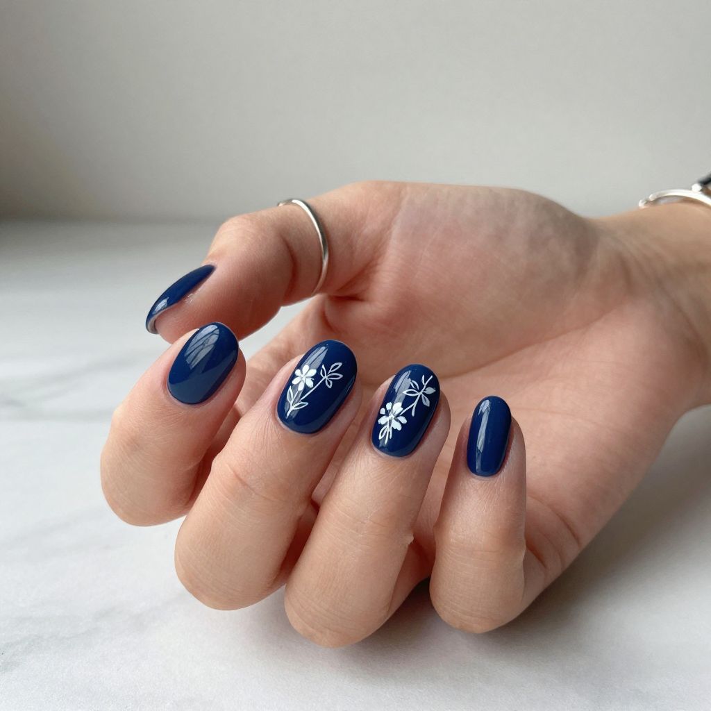 Navy Blue Nail Designs 3