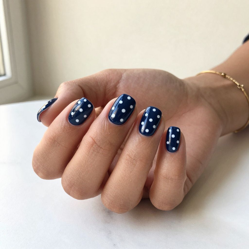 Navy Blue Nail Designs 7